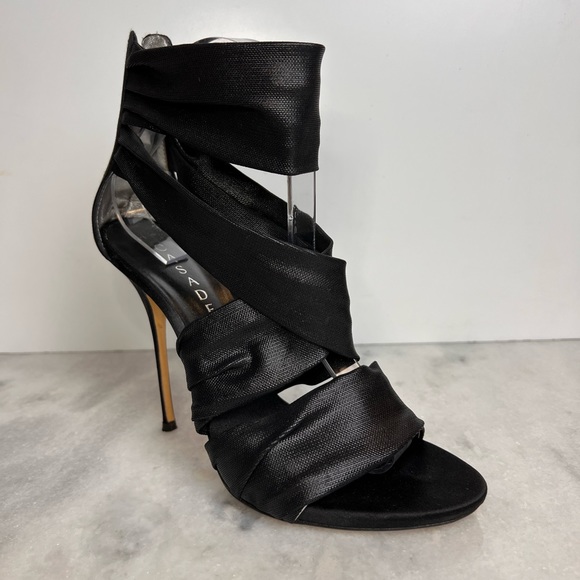 Casadei Satin Heel Stiletto Sandal with zipper back - Picture 2 of 15